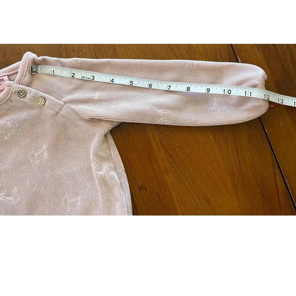 Juicy Couture Kids 12 M ​Baby Girls 2 Piece Logo Velour Jogger Set Pink Stretch - Picture 6 of 15